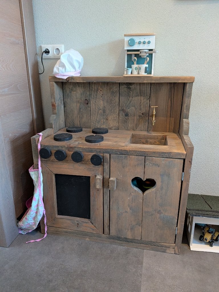 Speelgoed keukentje van steigerhout❤️, Ophalen, Zo goed als nieuw, Hout, Speelkeuken