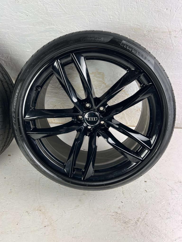 Originele Audi RS6 A6 S6 velgen 21" 5x112 zomer pirelli 4G0, Niet ingevuld, Gebruikt, 285 mm, Banden en Velgen