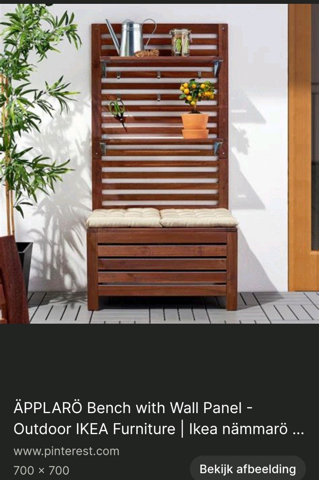 Ikea applaro wandpaneel en bankje, hardhout, Ophalen, Zo goed als nieuw