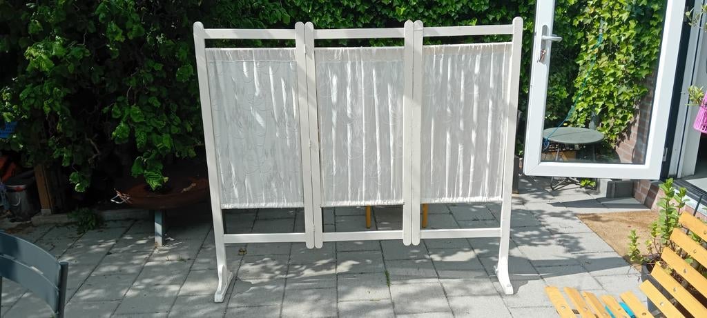 Witte kamerscherm / scheidingswand met 3 panelen, Ophalen, Gebruikt