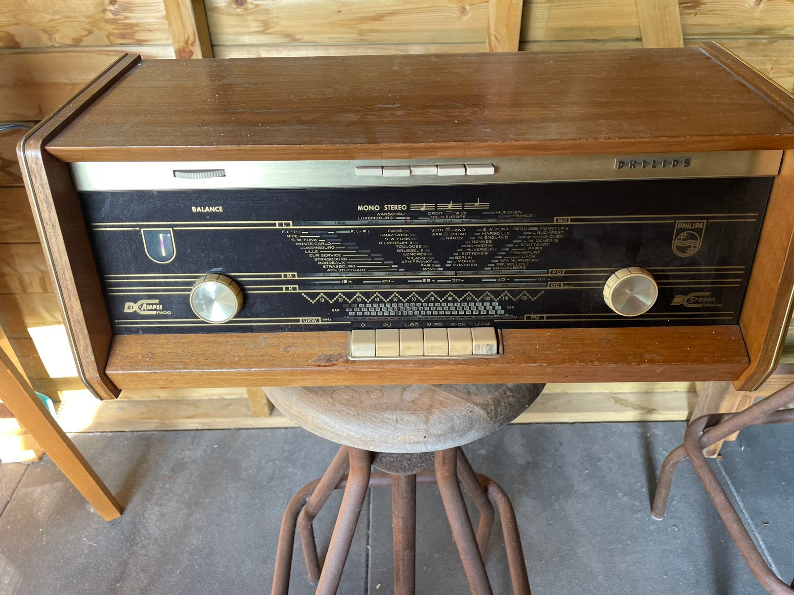 Prachtige Philips vintage stereo radio uit de jaren 60., Antiek en Kunst, Antiek | Tv's en Audio, Ophalen