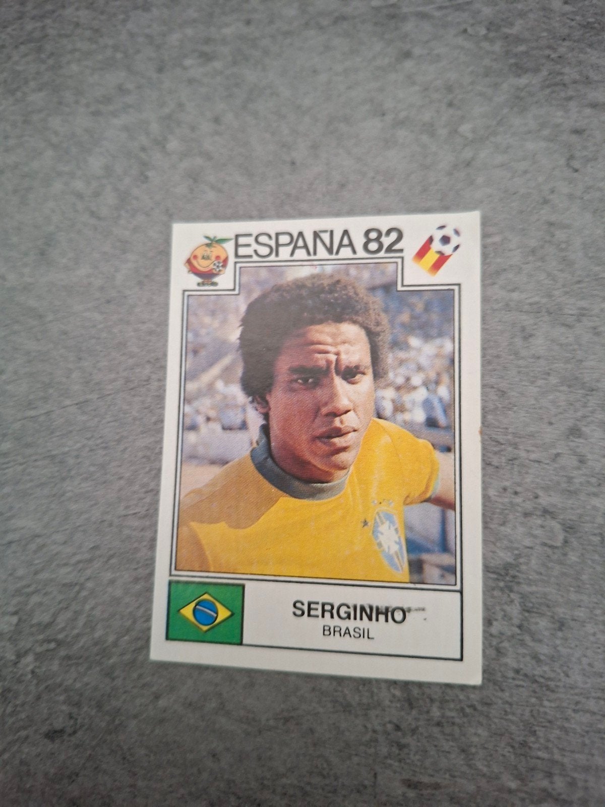 Panini sticker WK 82 Espana. Speler Serginho Brazilië., Verzenden, Zo goed als nieuw, Sticker