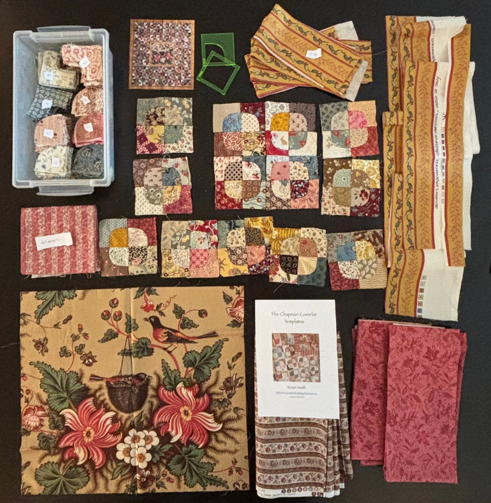 Compleet UFO quiltpakket: Susan Smith The Chapman Coverlet, 120 cm of meer, Ophalen of Verzenden, Zo goed als nieuw, Katoen