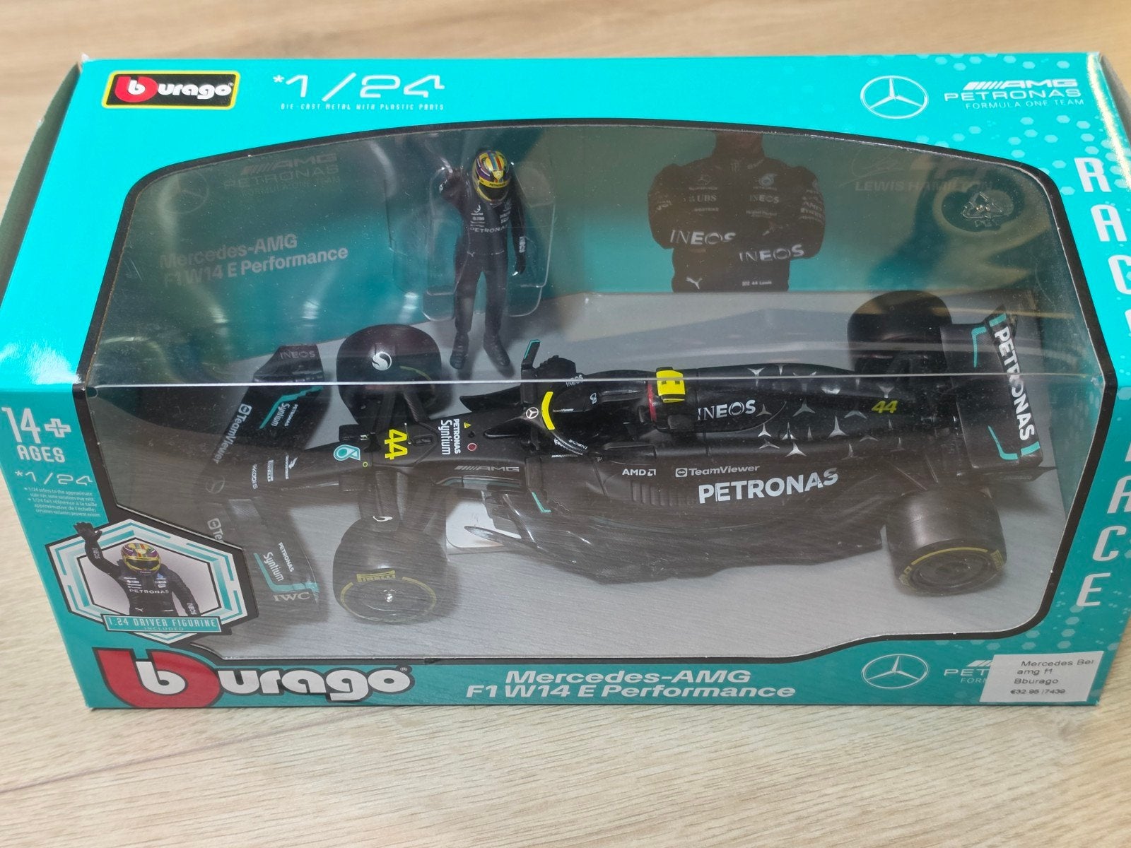 Burago Mercedes-AMG F1 W14 E Performance 1/24 model, Ophalen of Verzenden, Nieuw, Auto