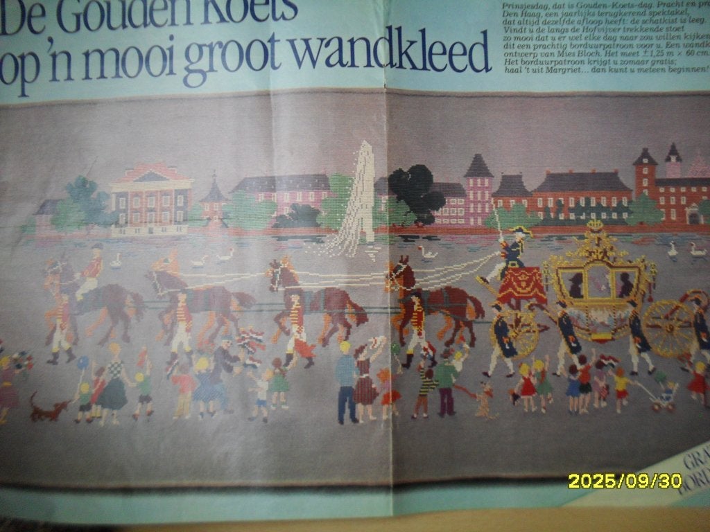 NIEUW, Origineel patroon van de Gouden Koets. En DMC garens, Hobby en Vrije tijd, Ophalen of Verzenden, Nieuw, Handborduren, Patroon