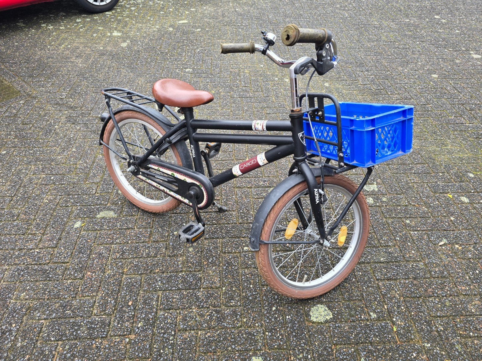 Kinderfiets 18 inch met voordrager en mandje, Ophalen, Terugtraprem, Cargo, 16 tot 20 inch
