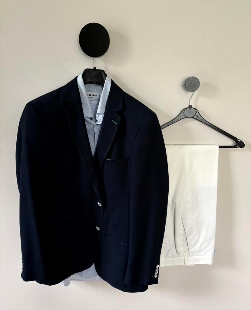Jackett & Sons voorjaars colbert mt 50, Ophalen of Verzenden, Zo goed als nieuw, Maat 48/50 (M), Blauw