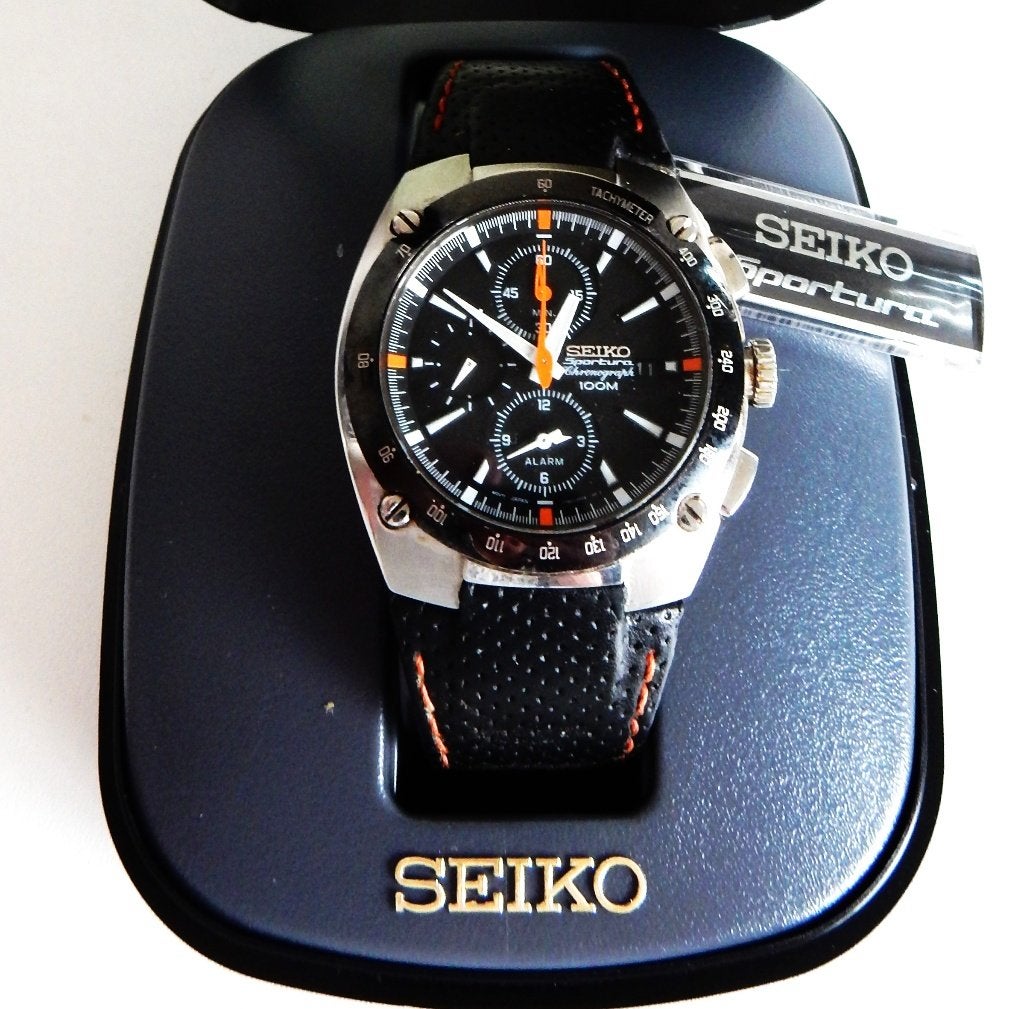 SEIKO SPORTURA horloge, Sieraden, Tassen en Uiterlijk, Horloges | Heren, Seiko, Staal, Ophalen of Verzenden, Leer