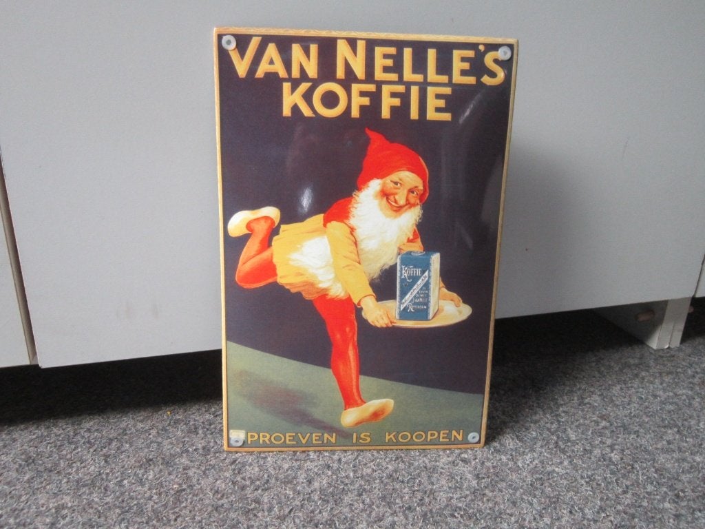 VAN NELLE EMAILLE RECLAMEBORD, Verzamelen, Ophalen, Zo goed als nieuw, Reclamebord