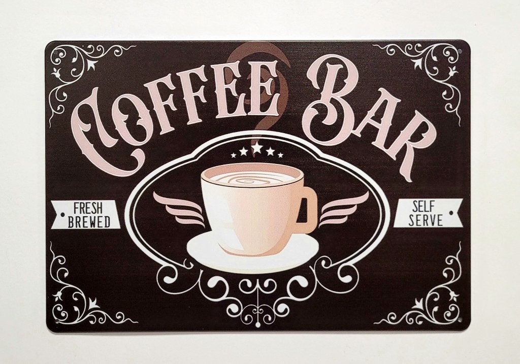 Coffee Bar koffie reclamebord van metaal wandbord decoratie, Info@deconoord.nl, Deco Noord, Nieuw, Ophalen of Verzenden