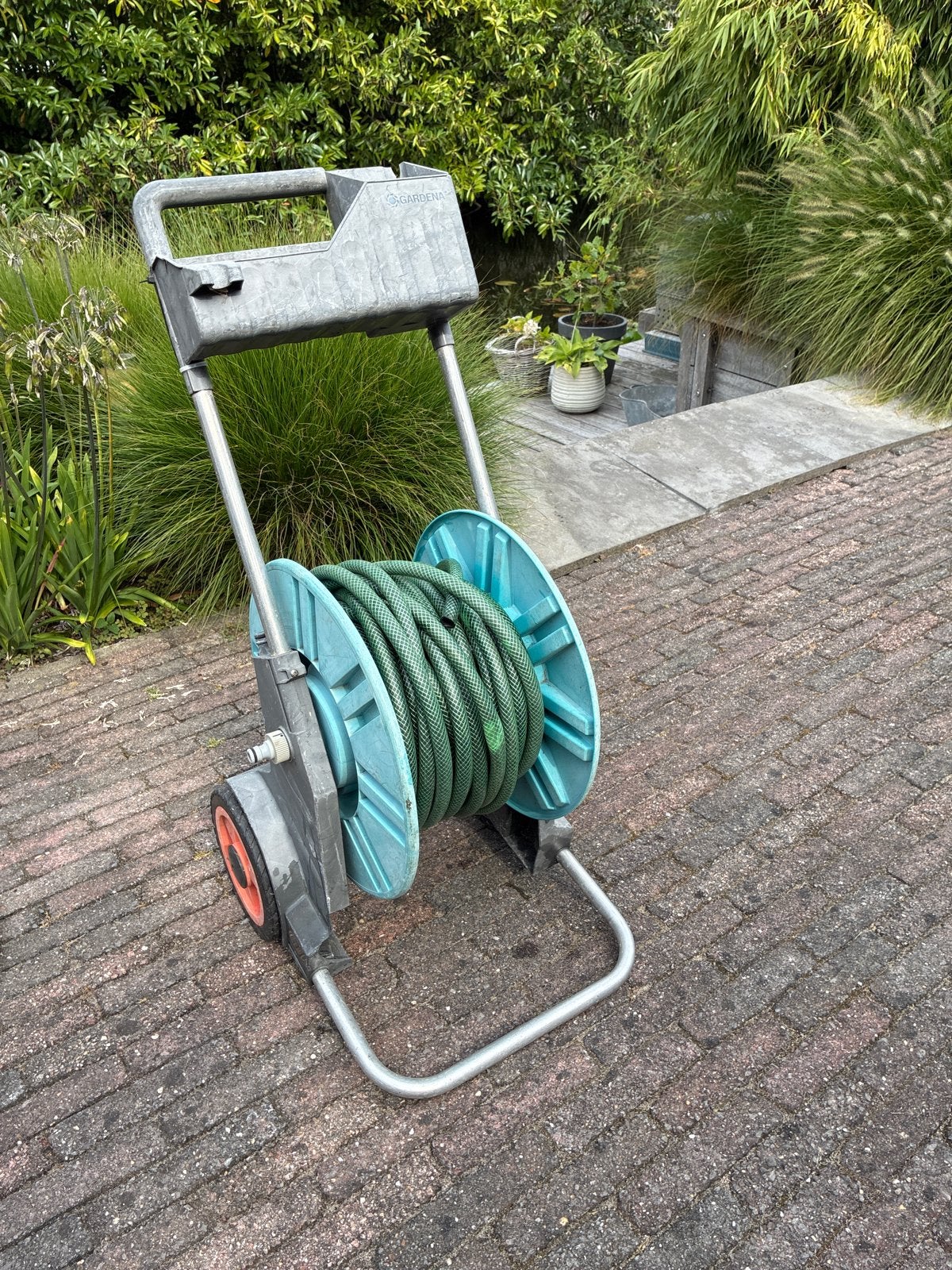 Gardena tuinslang met haspel - 21 meter, Ophalen, Gebruikt, Tuinslang