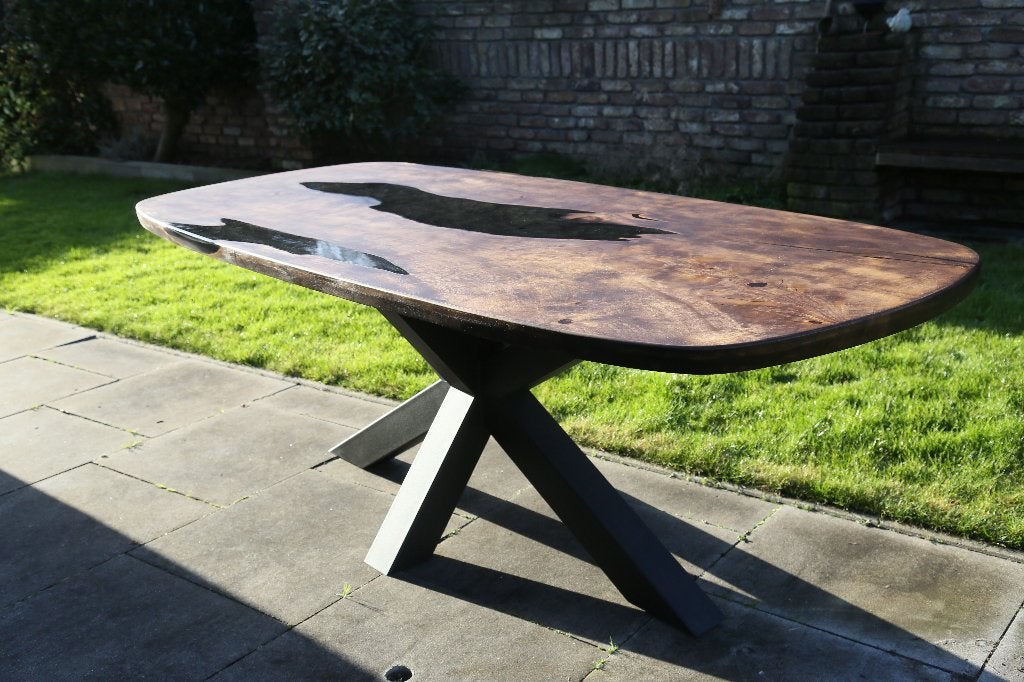 Keukentafel, Huis en Inrichting, Tafels | Eettafels, Nieuw, 50 tot 100 cm, 200 cm of meer, Vijf personen of meer, Ovaal, Overige houtsoorten