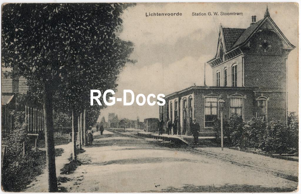 Ansichtkaart Briefkaart Station Stoomtram Lichtenvoorde 1910, Ophalen of Verzenden, Voor 1920, Gelopen, Gelderland