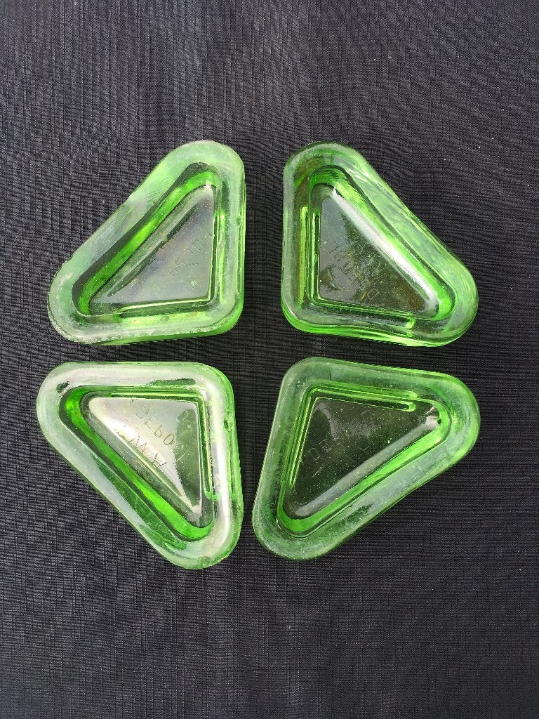 Set van 4 vintage annagroene glazen piano voetjes, Ophalen of Verzenden, Gebruikt