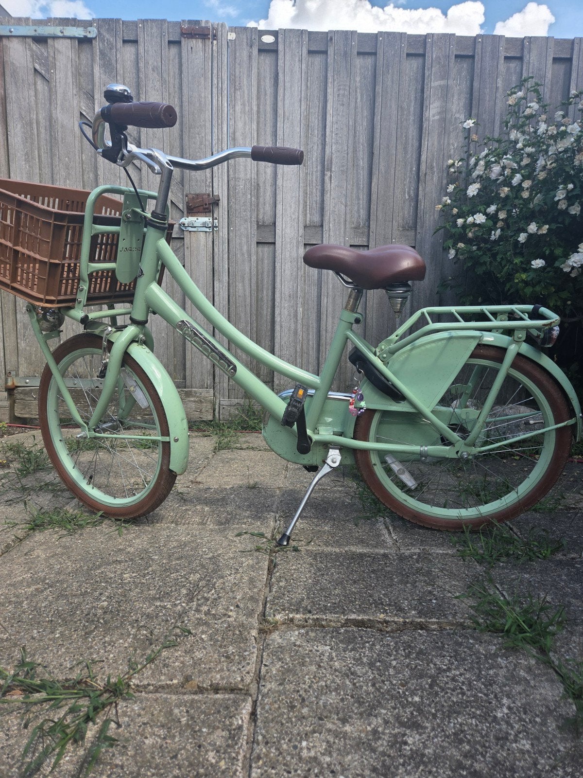 Popal kinderfiets 20 inch - Groen met mandje, Ophalen, Gebruikt, Popal, Terugtraprem