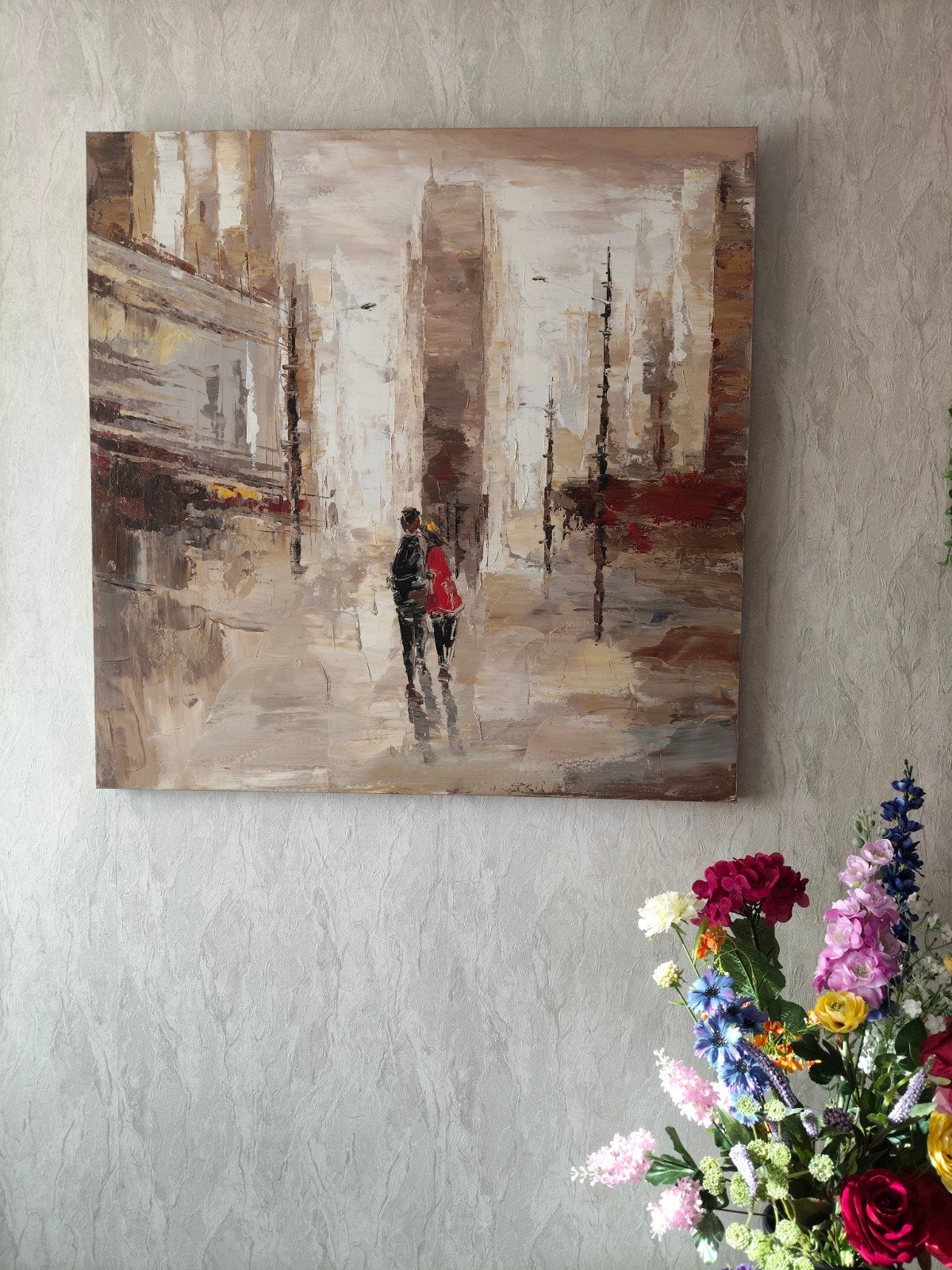 modern schilderij op canvas 100 x 100 cm., Ophalen