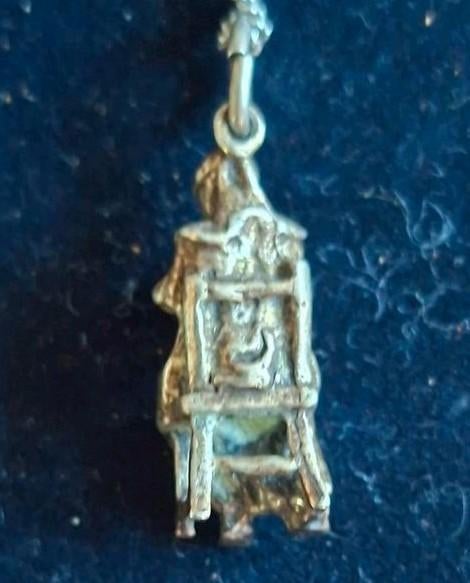 Zilveren hanger 'Lampenmaakster' met collier, Sieraden, Tassen en Uiterlijk, Kettingen, Gebruikt, Zilver, Zilver, Met hanger, Ophalen of Verzenden