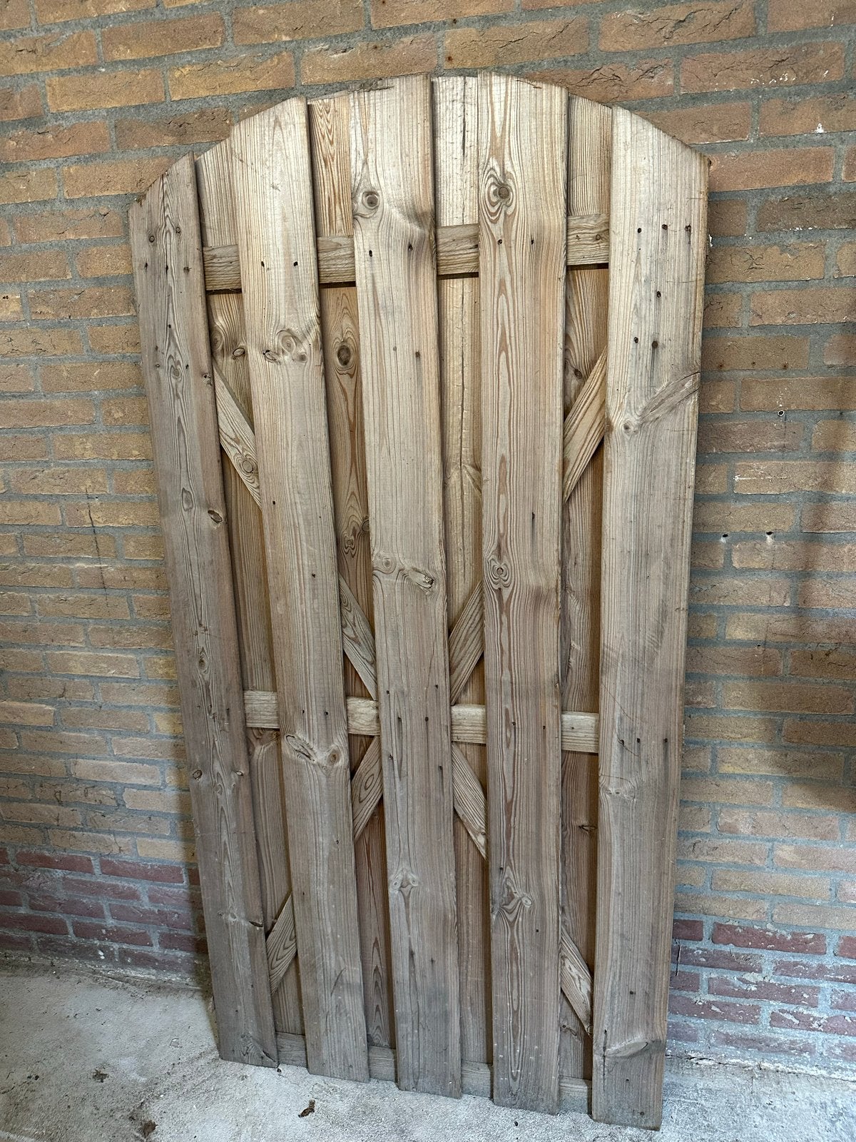 Schuttingdeur hout, Ophalen, Met poort, Gebruikt, Tuinhek