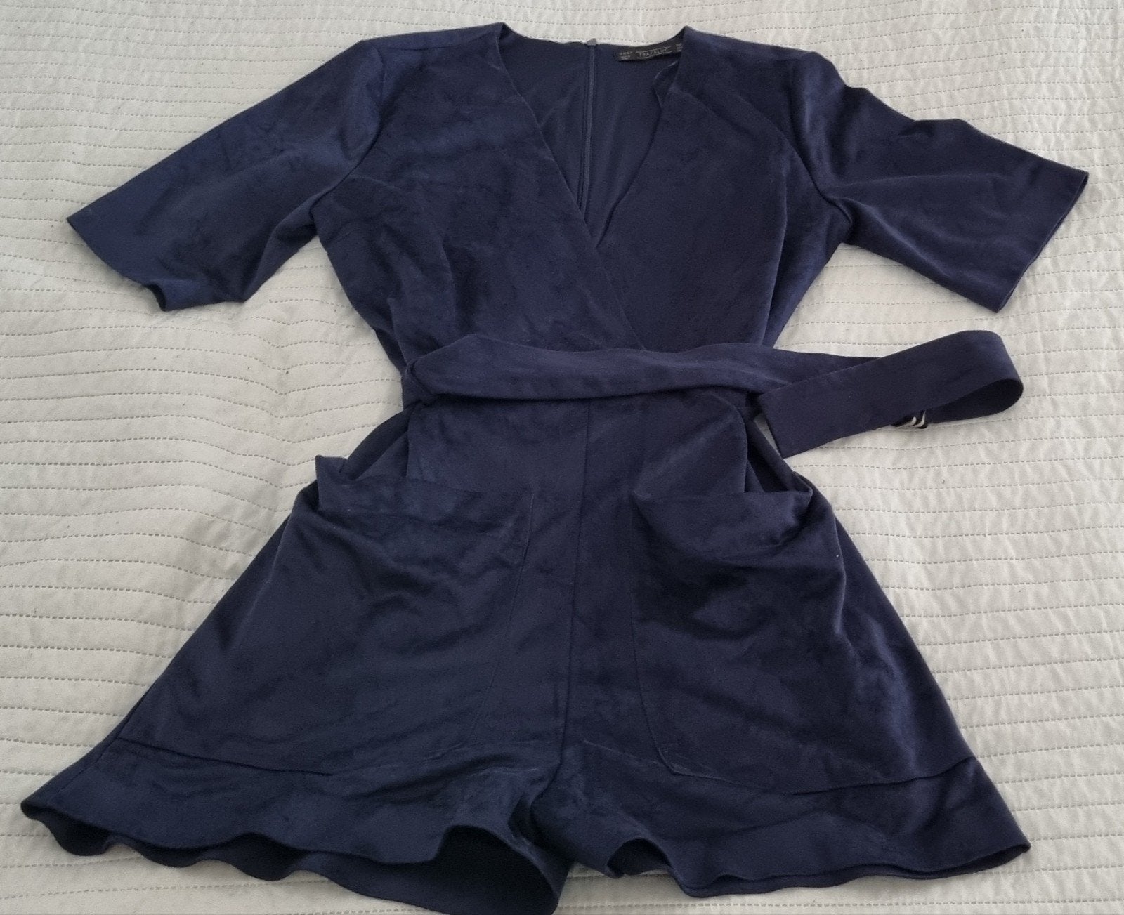 Zara jumpsuit broekpak maat L blauw kerst dames kleding, Zara, Maat 42/44 (L), Zo goed als nieuw, Verzenden