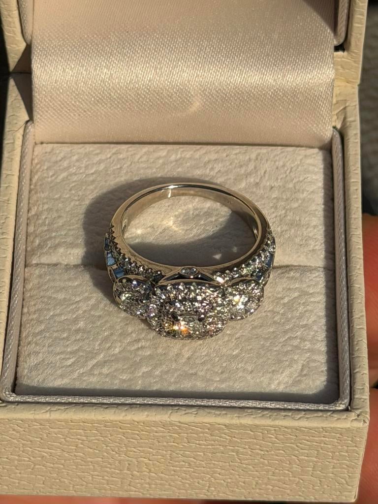 Gouden ring met 111 natuurlijke diamanten en certificaat!, Nieuw, Ophalen of Verzenden, Kleiner dan 17, Met edelsteen