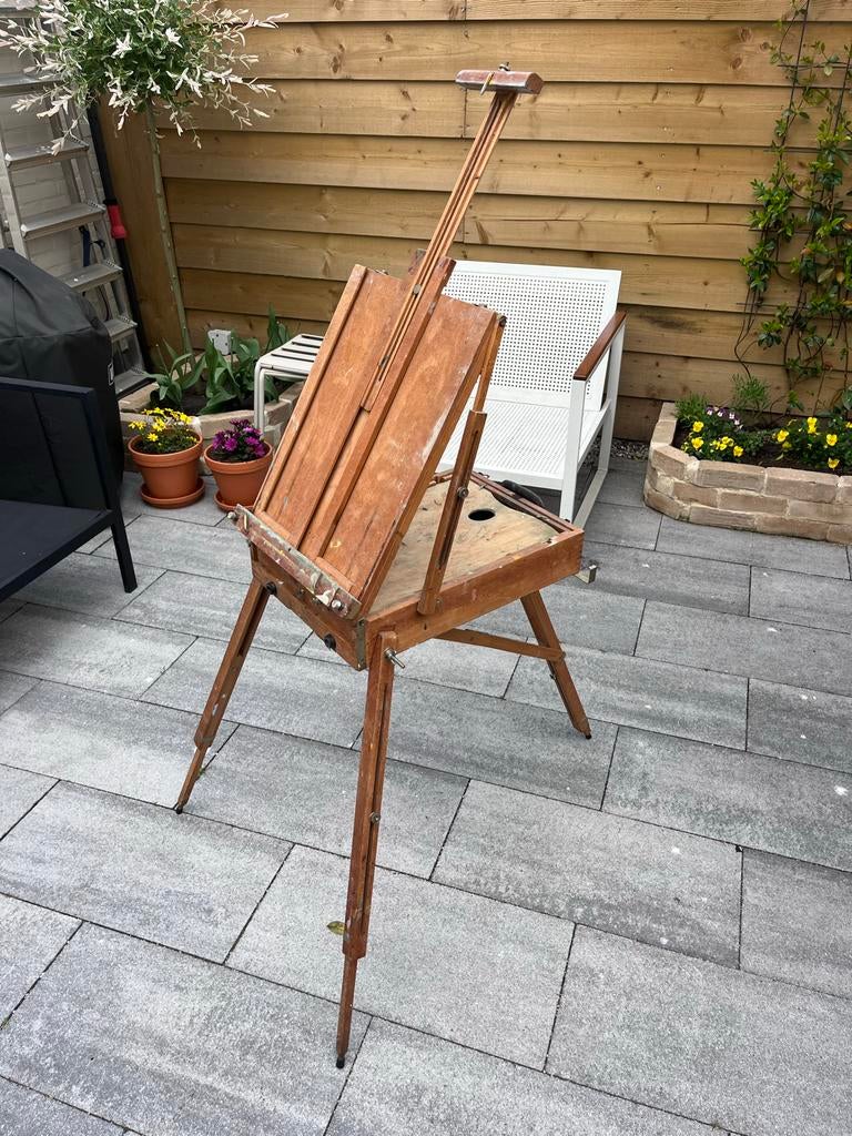 Schildersezel, 3-poot, in gebruikte maar goede staat, Hobby en Vrije tijd, Schilderen, Ophalen of Verzenden, Gebruikt, Ezel