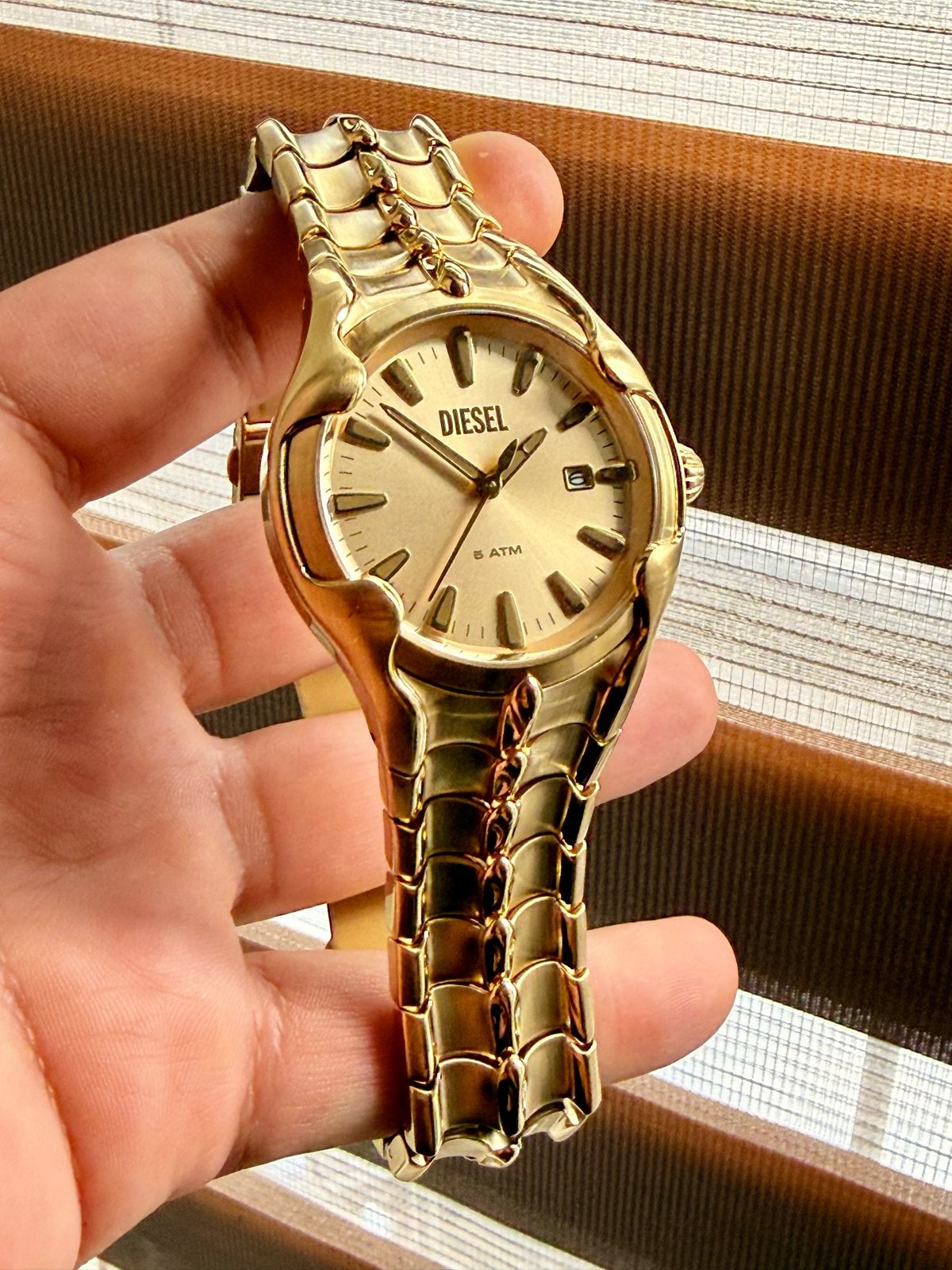 Diesel Vert Gold-Tone Horloge (DZ2186) - Zo goed als nieuw, Ophalen of Verzenden