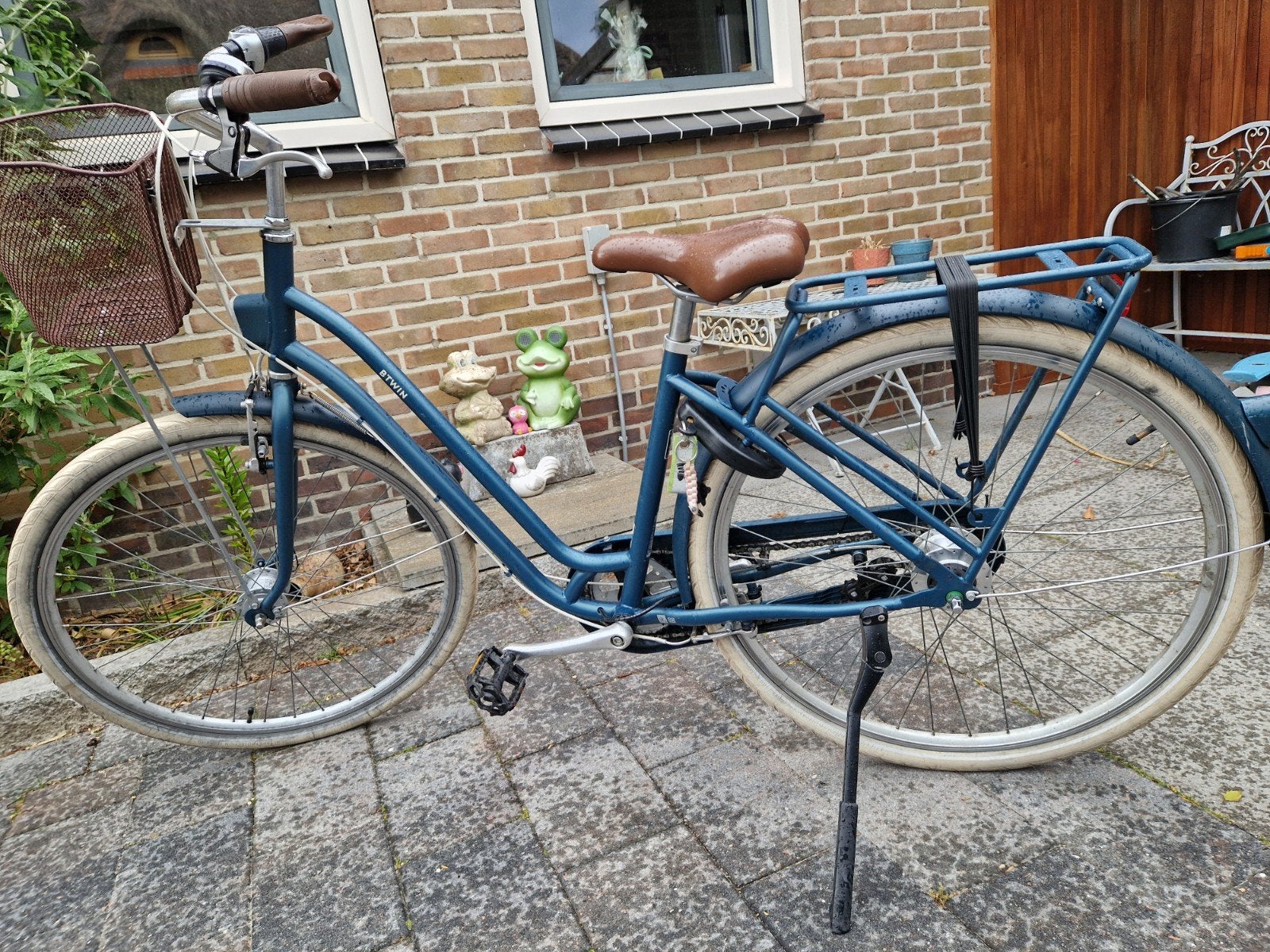 Btwin meisjesfiets met mandje en bagagedrager, Velgrem, 50 tot 53 cm, Ophalen, Overige merken