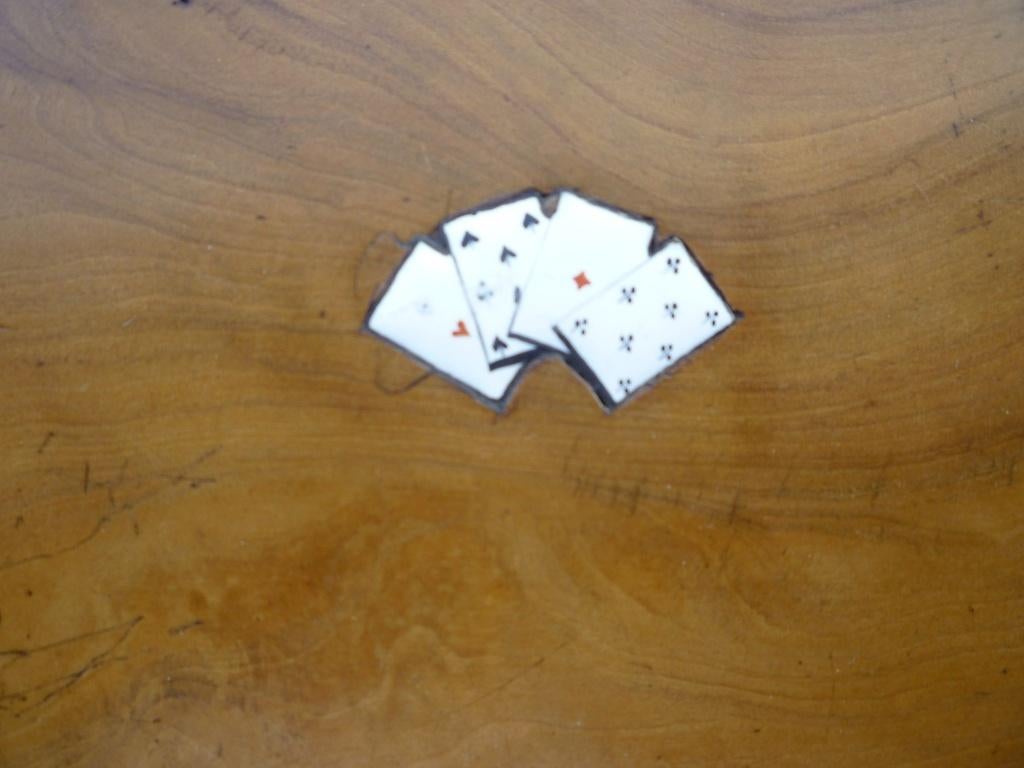 Vintage Houten Kaartspel Doos met Speelkaarten, Antiek en Kunst, Ophalen of Verzenden