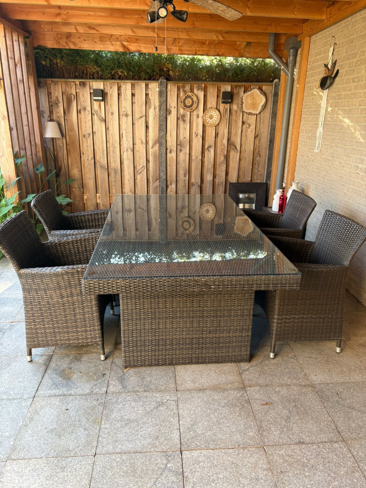 Tuinset Royal Seasons wicker, Ophalen, 4 zitplaatsen, Gebruikt, Eettafel