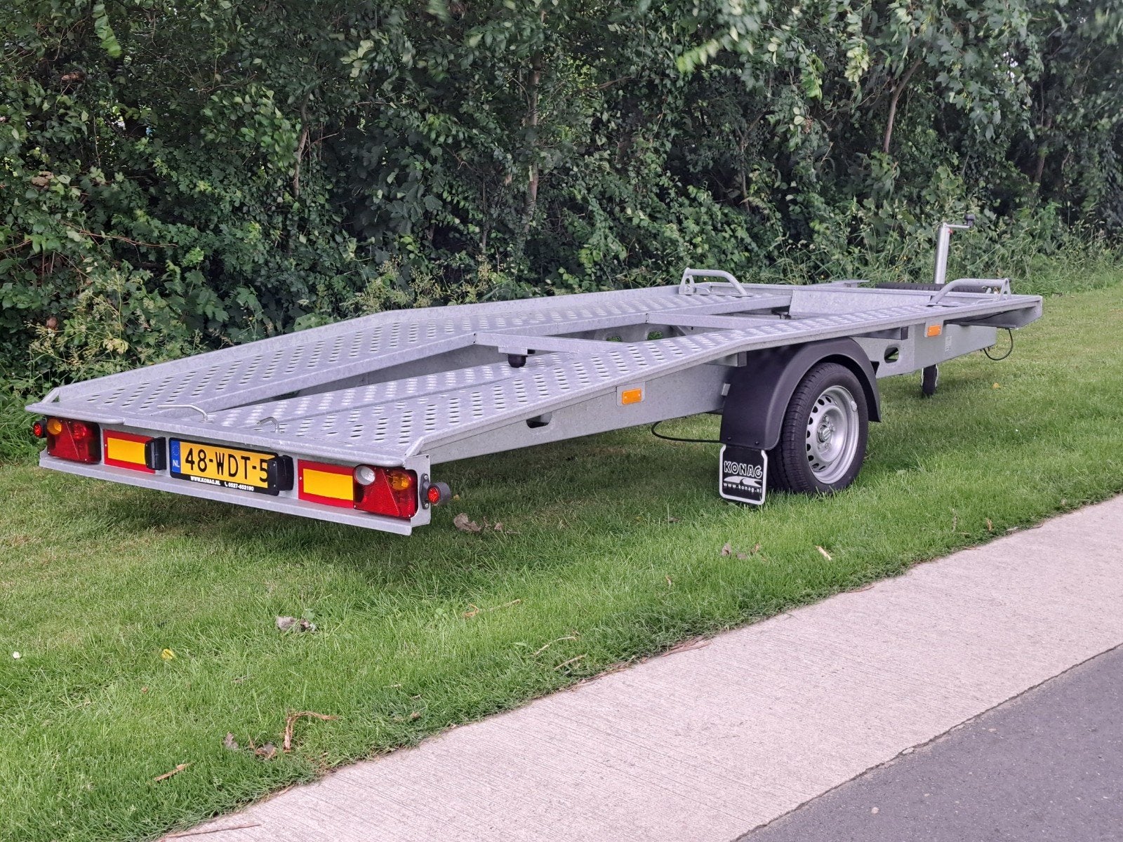IN NIEUWSTAAT VERKERENDE AUTOTRANSPORTER 380X178 € 2850, Auto diversen, Aanhangers en Bagagewagens, Ophalen, Zo goed als nieuw