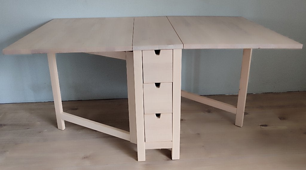 Ikea Norden Klaptafel, Ophalen, 100 tot 150 cm, Zo goed als nieuw, Rechthoekig