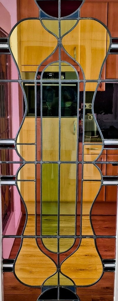 Twee glas-in-lood binnendeuren, Ophalen, Gebruikt, 80 tot 100 cm, Binnendeur