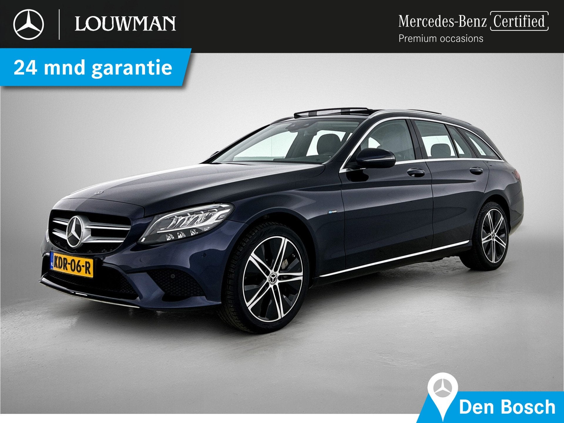 Mercedes-Benz C-Klasse Estate 300e Panorama Schuif-Kanteldak, Auto's, 12 maanden, Achterwielaandrijving, Blauw, Leder en Stof