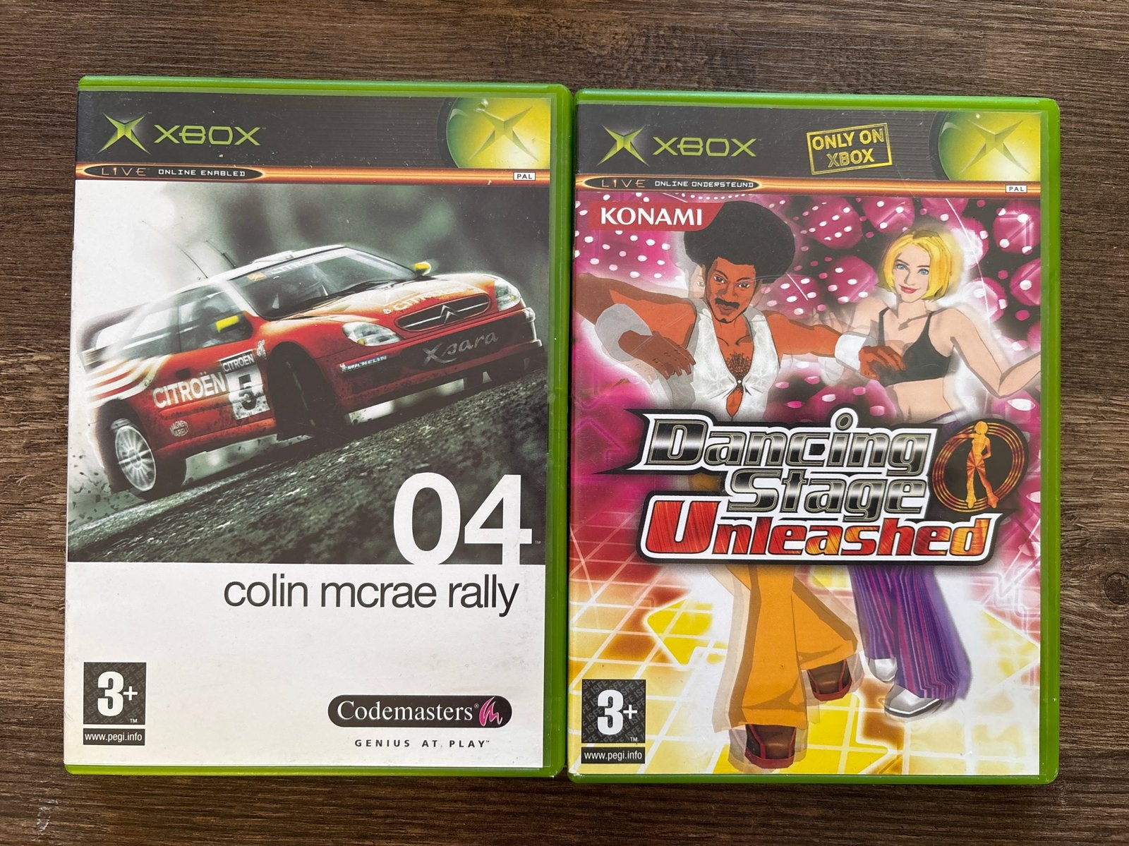 Colin McRae Rally 04 & Dancing Stage Unleashed Xbox, Online, Gebruikt, 1 speler, Racen en Vliegen