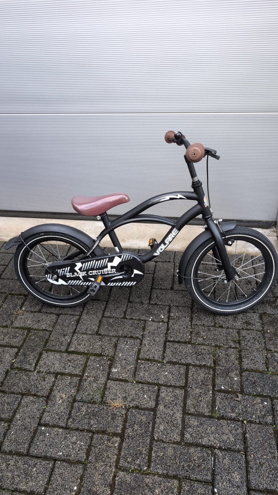 Kinderfiets Volare 16 inch, Fietsen en Brommers, Ophalen, 16 tot 20 inch, Volare Black Cruiser, Zijwieltjes
