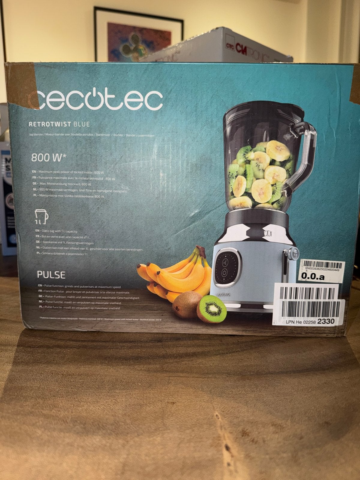 Cecotec Retrotwist Blue Blender 800W - Nieuw in doos, Ophalen of Verzenden, Nieuw, Blender