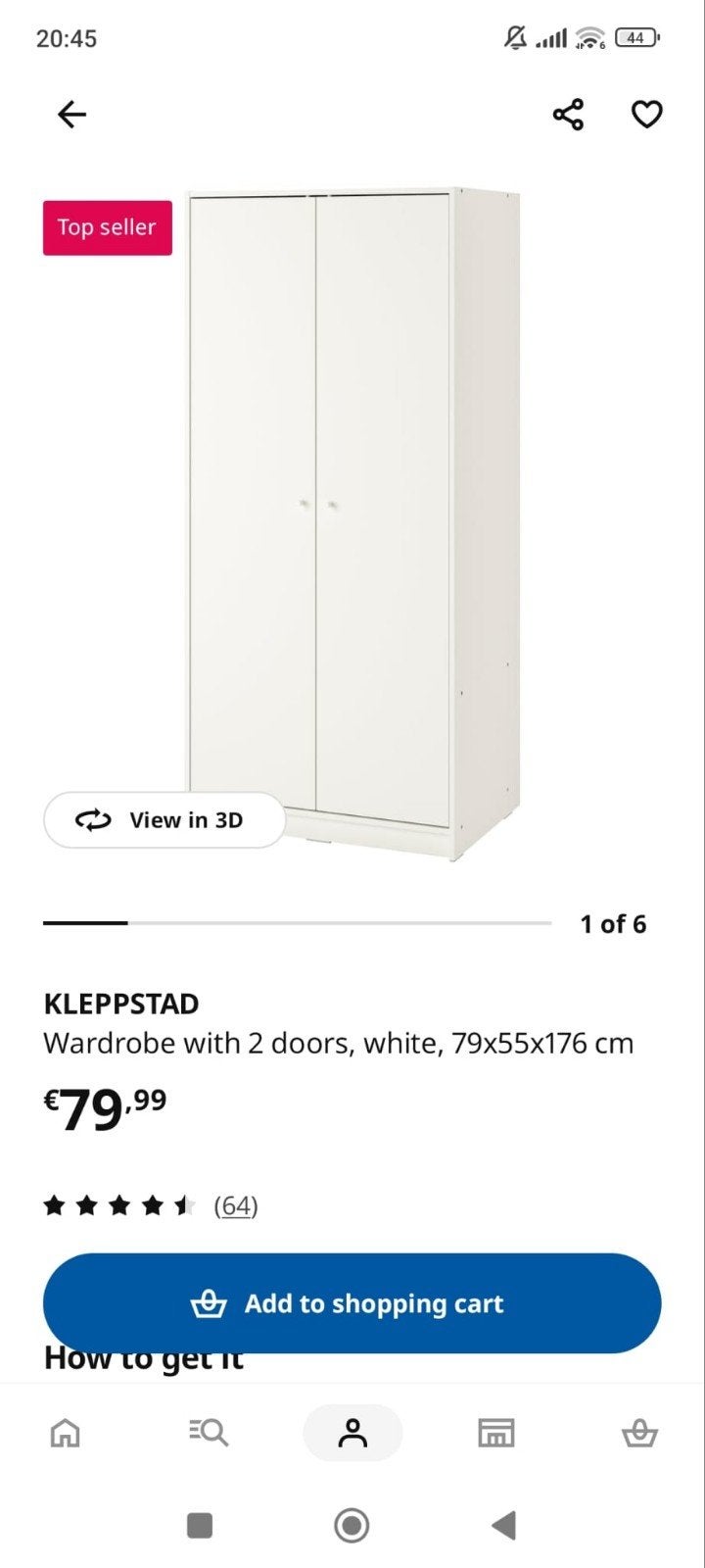 IKEA KLEPPSTAD Kledingkast - Nieuw in doos, Ophalen, Met deur(en), Nieuw, 50 tot 100 cm