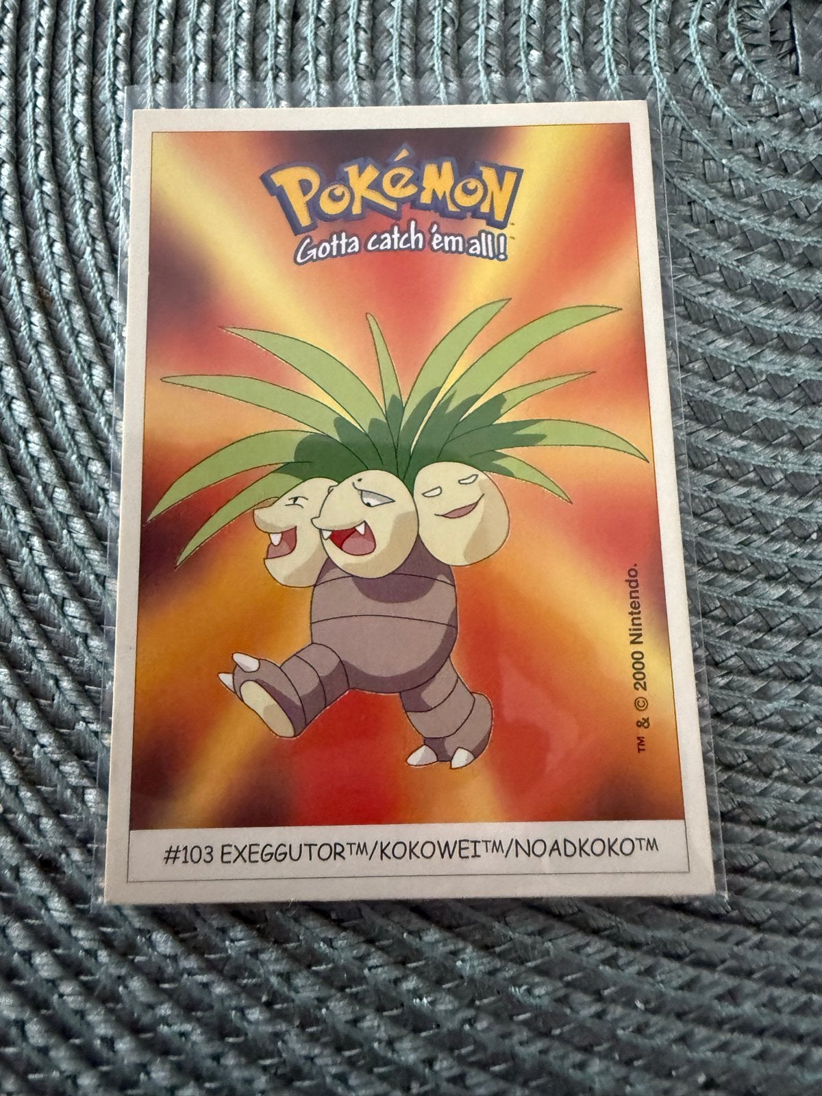 Dunkin Boomer Pokémon Sticker #103 Exeggutor, Ophalen of Verzenden, Gebruikt, Losse kaart