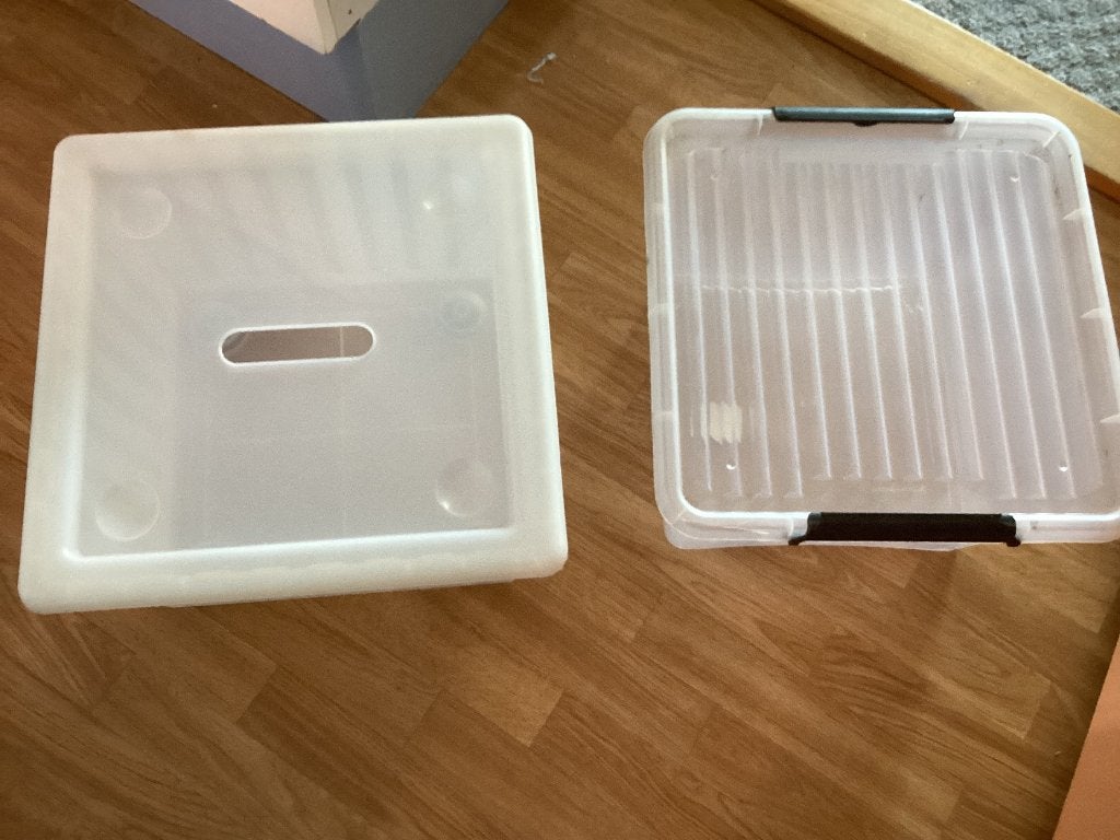 Opberg boxen 2 maten., Ophalen, Gebruikt, Kunststof