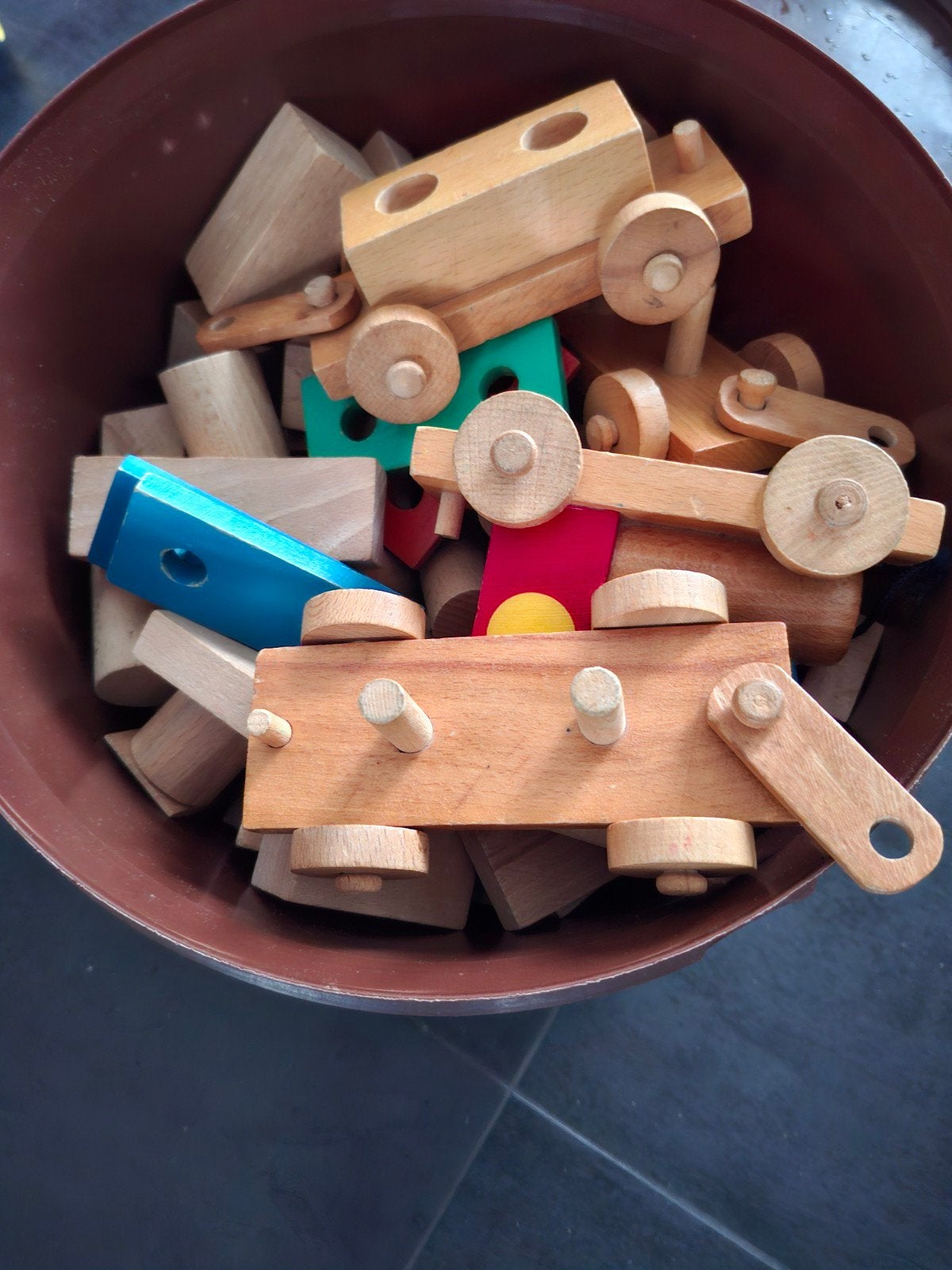 Houten blokken, Ophalen