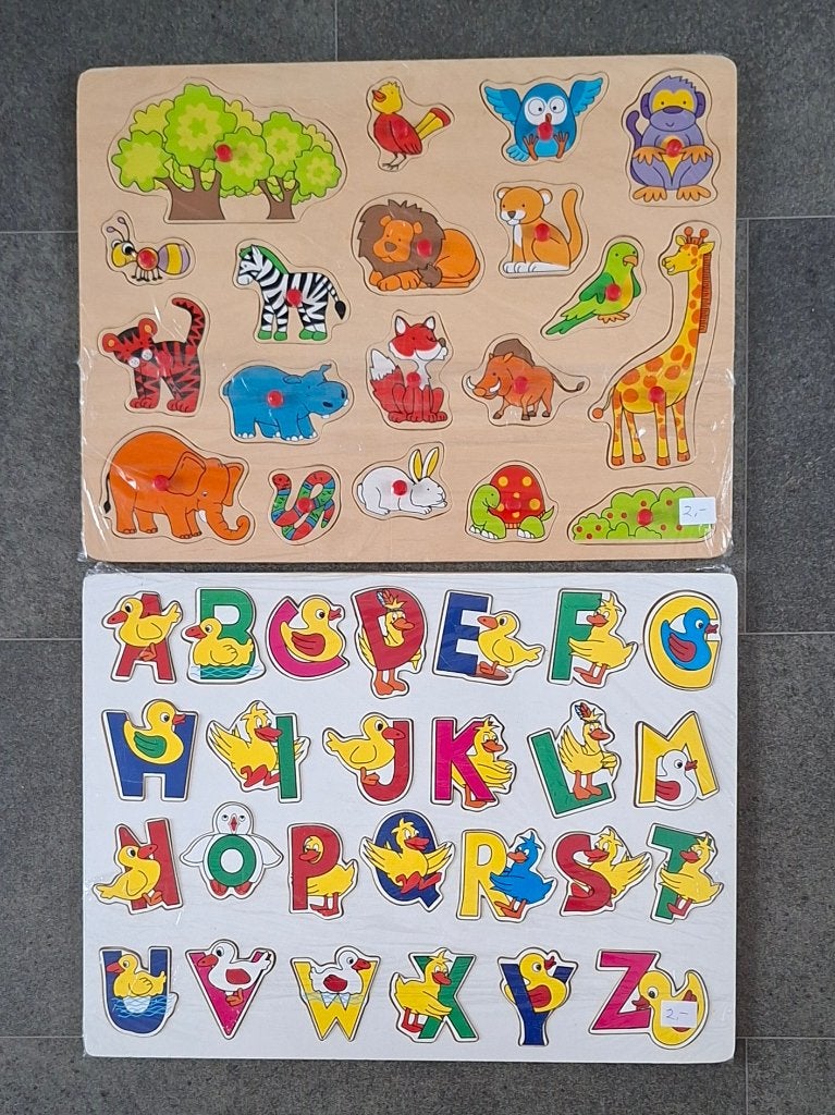 2 Houten puzzels., Gebruikt, 10 tot 50 stukjes, Ophalen of Verzenden, Van hout