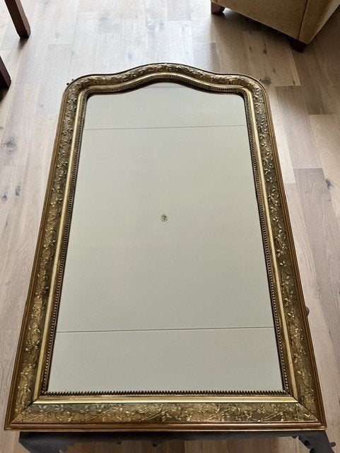 Antieke Franse Louis Philippe Spiegel (authentiek), Ophalen, Rechthoekig, 50 tot 100 cm, 100 tot 150 cm