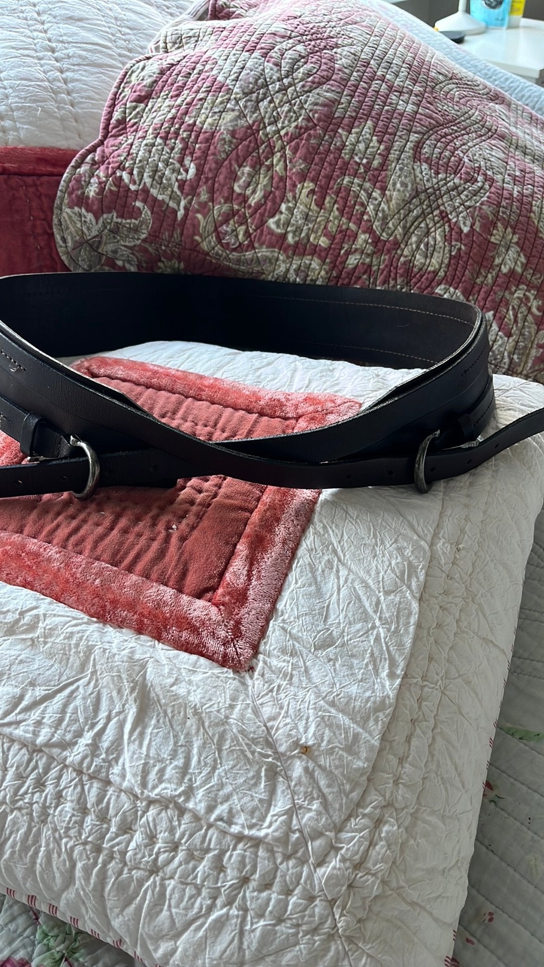 Vintage leren riem, 80 tot 90 cm, Ophalen of Verzenden, Zo goed als nieuw, Bruin