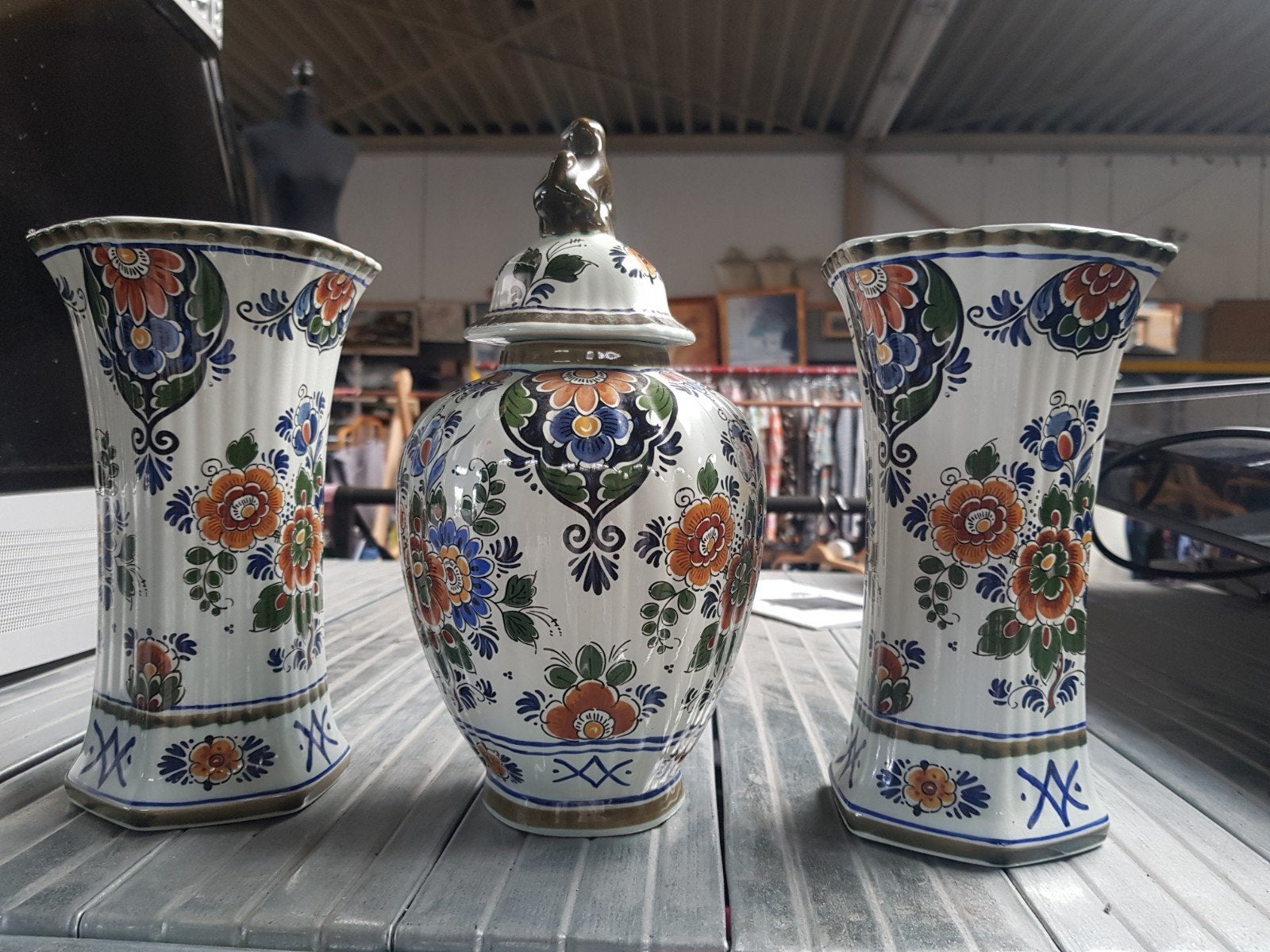 Prachtig Delfts Polychroom Aardewerk Set - Handwerk Holland, Ophalen of Verzenden