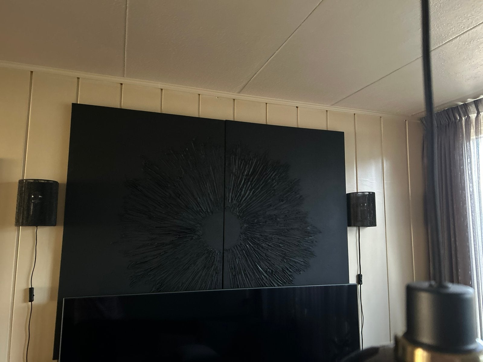 2 zwarte abstracte schilderijen, Ophalen