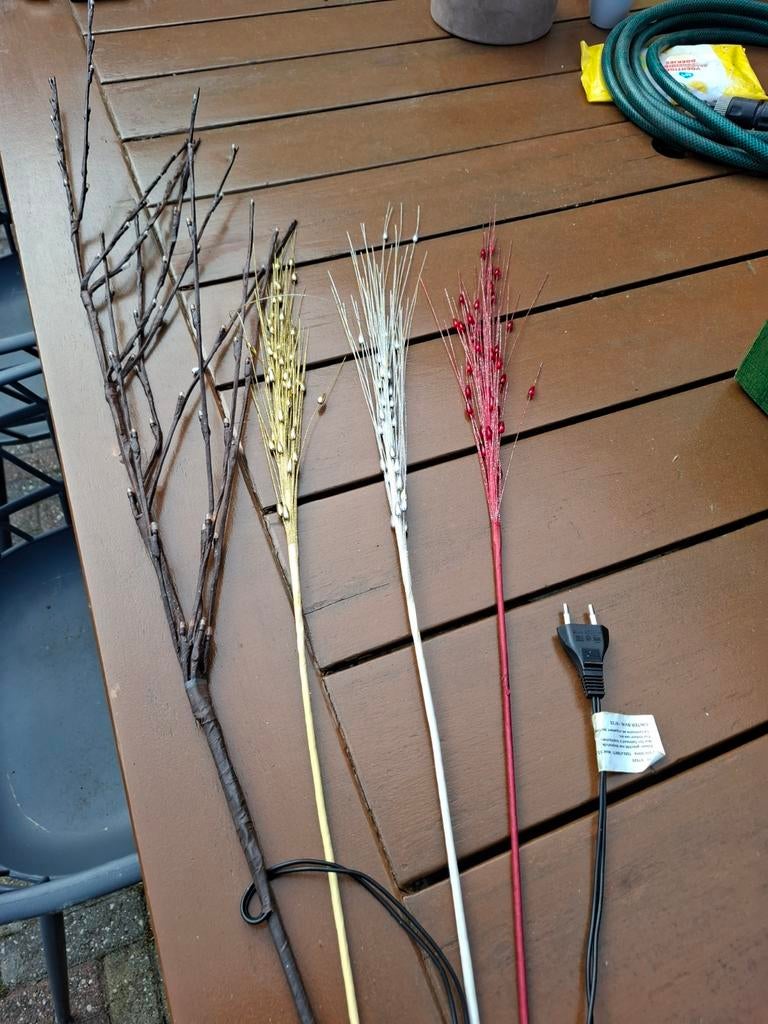 Decoratieve lichtjes takken en pluimen, Ophalen of Verzenden, Gebruikt, Sfeervol, feestelijk, modern