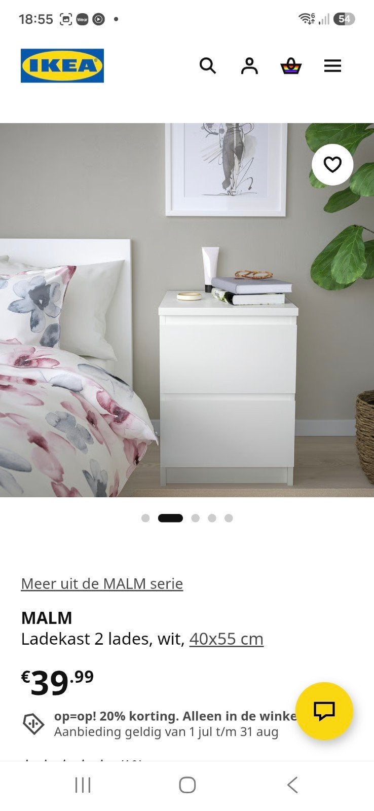 te koop ikea nachtkastje, Ophalen