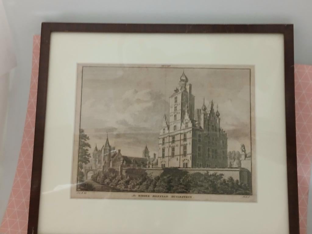 Antieke Gravure  De Ridder-Hofstad Zuilestein, Ophalen of Verzenden