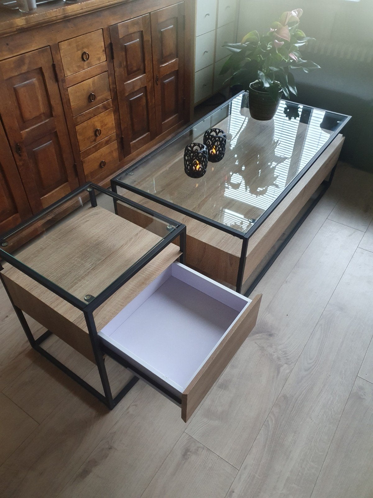 Salontafel en bijzettafel, Ophalen, Gebruikt, Rechthoekig