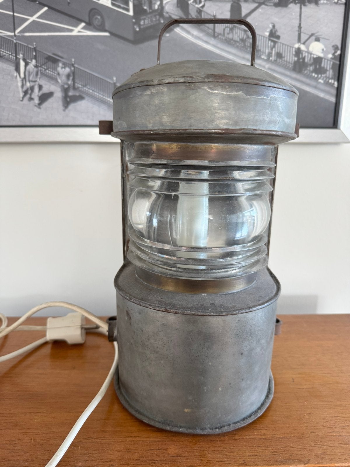 Oude scheepslamp met verlichting, Ophalen of Verzenden, Gebruikt, Motorboot of Zeilboot, Gebruiksvoorwerp
